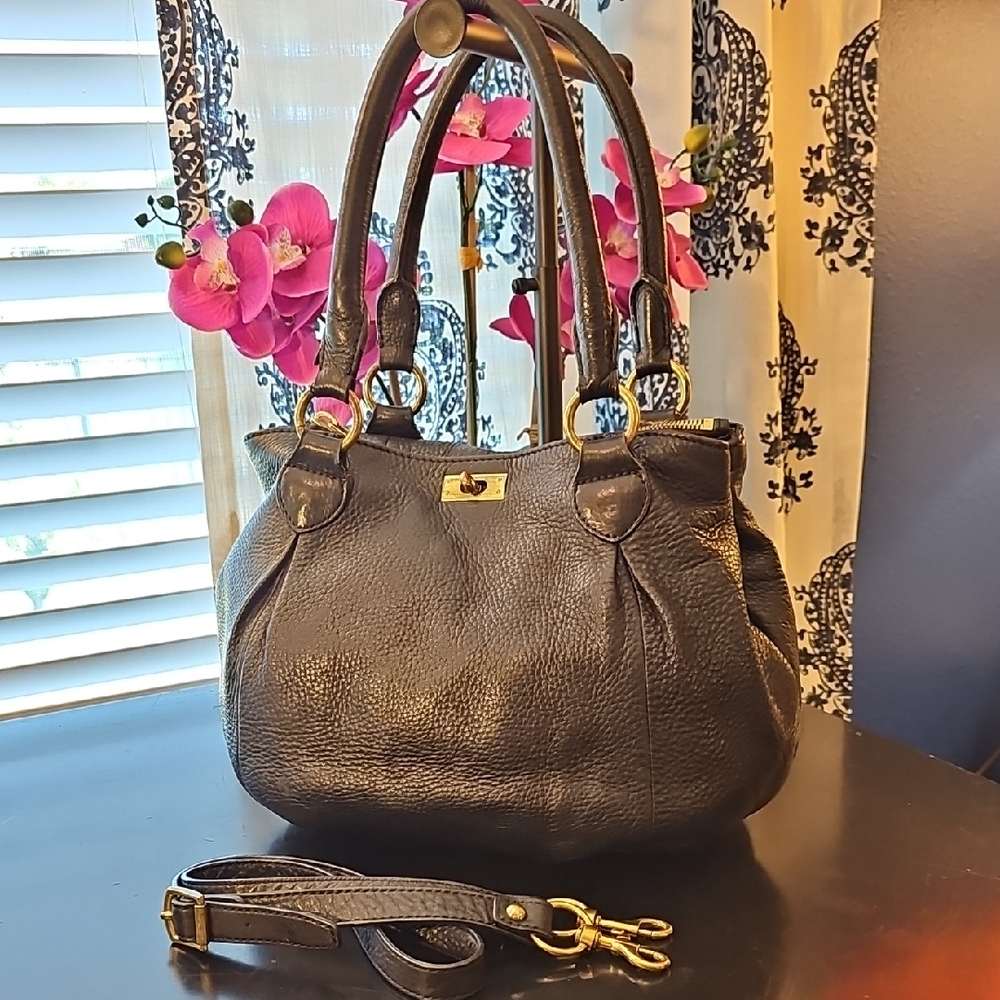 J. CREW Leather Handbag with Detachable Shoulder Strap